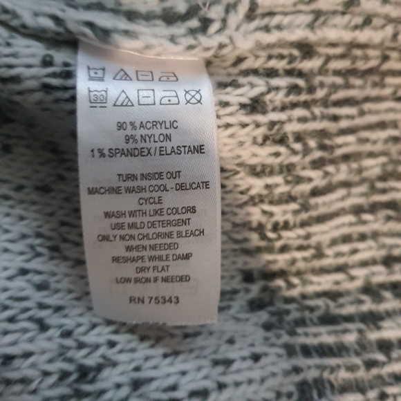 Ruby Moon Women's Extra Small Knit Hoodie Sweater XS Gray Drawstring Acrylic - Picture 7 of 8